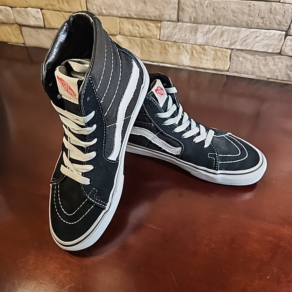 Vans Off The Wall Pro Classics Skating High Top Black Lace Up Women Sz 7 Men 5.5